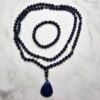Lapislazuli-Pyrit-Mala, facettiert, mit Lapislazuli-Anhänger und Armband