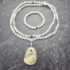 Mondstein-Mala, weiß, mit weißem Mondstein-Anhänger und Armband