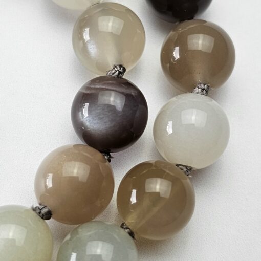 Mondstein-Mala, verschiedenfarbig, mit grauem Mondstein-Anhänger und Armband – Bild 19