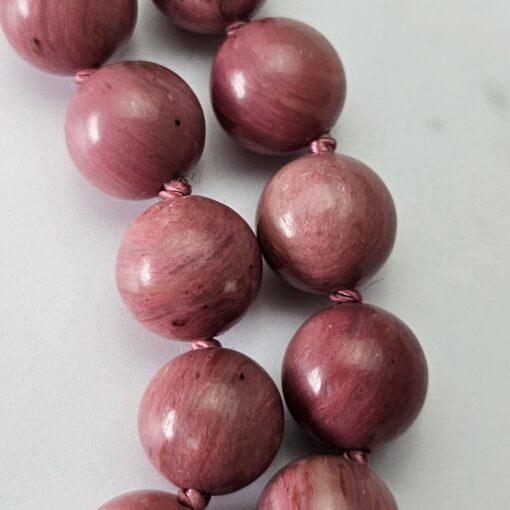 Rhodonit-Granat-Mala mit Seidenquaste und Armband – Bild 19