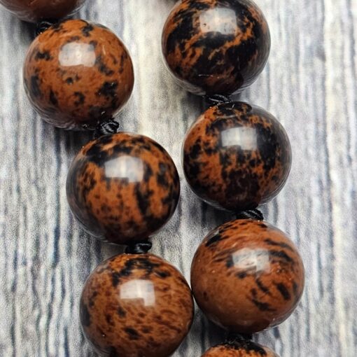Obsidian („Mahagoni-Obsidian“) -Obsidian-Mala mit „Mahagoni-Obsidian“-Donut – Bild 19