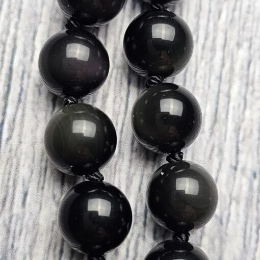 Obsidian („Regenbogen-Obsidian“) -Mala (2) mit „Regenbogen-Obsidian“-Anhänger und Armband – Bild 19