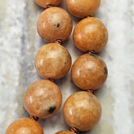 Calcit (orangefarben) -Kupfer-Mala mit orangefarbenem Aventurinquarz-Donut – Bild 20