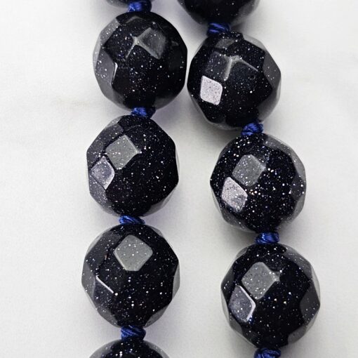 Blaufluss-Mala, facettiert, mit Blaufluss-Donut – Bild 21