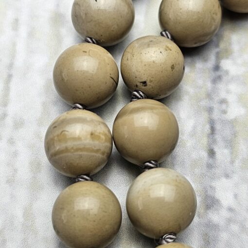 Flint (Feuerstein) -Bergkristall-Mala (1) mit großem Flint-Donut und Armband – Bild 21