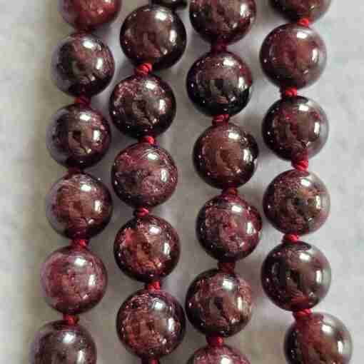 Granat-Mala (2) mit Edelstahlanhänger – Bild 2
