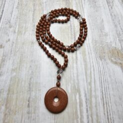 Goldfluss-Bergkristall (facettiert) -Mala (2) mit Goldfluss-Donut