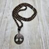 Granat („Kashgar-Granat“) -Mala mit Edelstahlanhänger
