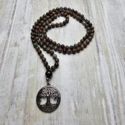 Granat („Kashgar-Granat“) -Mala mit Edelstahlanhänger