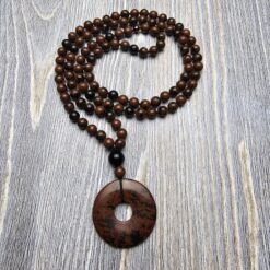 Obsidian („Mahagoni-Obsidian“) -Mala (1) mit „Mahagoni-Obsidian“-Donut