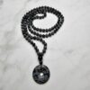 Obsidian („Schneeflocken-Obsidian“) -Mala (2) mit „Schneeflocken-Obsidian“-Donut