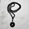 Obsidian („Schneeflocken-Obsidian“) -Obsidian-Mala mit „Schneeflocken-Obsidian“-Donut
