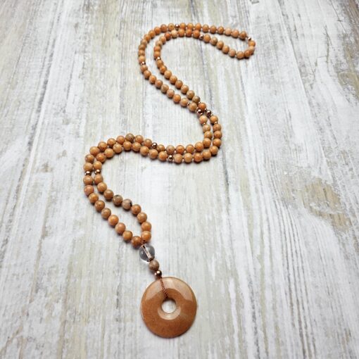 Calcit (orangefarben) -Kupfer-Mala mit orangefarbenem Aventurinquarz-Donut – Bild 4