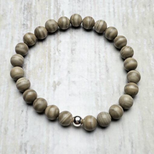 Flint (Feuerstein) -Mala (1) mit Flint-Donut und Armband – Bild 4