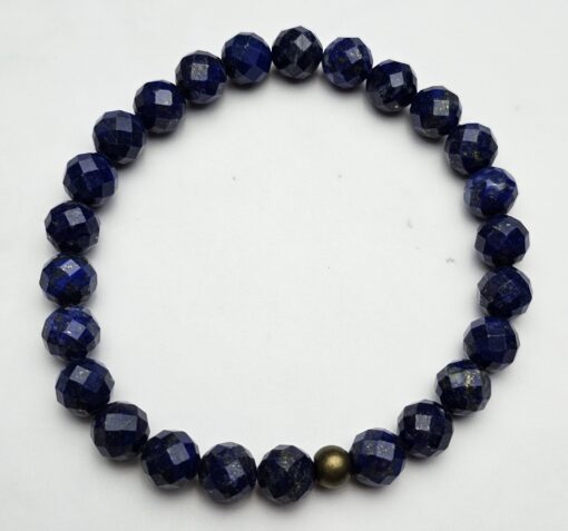 Lapislazuli-Pyrit-Mala, facettiert, mit Lapislazuli-Anhänger und Armband – Bild 4