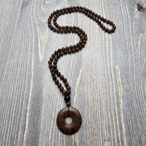 Obsidian („Mahagoni-Obsidian“) -Mala (1) mit „Mahagoni-Obsidian“-Donut – Bild 4