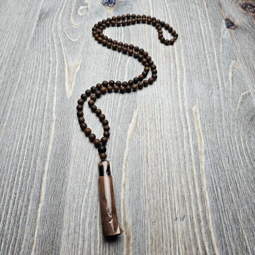 Obsidian („Mahagoni-Obsidian“) -Mala, matt, mit Seidenquaste – Bild 4