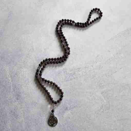 Granat-Mala (2) mit Edelstahlanhänger – Bild 4