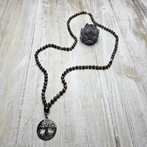 Granat („Kashgar-Granat“) -Mala mit Edelstahlanhänger – Bild 5