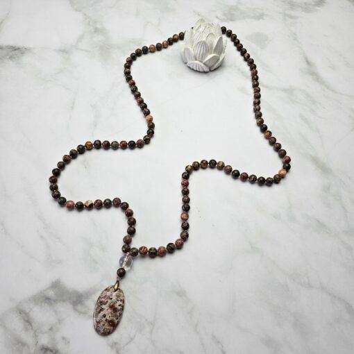 Meta-Rhyolith ("Leopardenstein") -Mala mit einem „Leopardenstein“-Anhänger – Bild 5