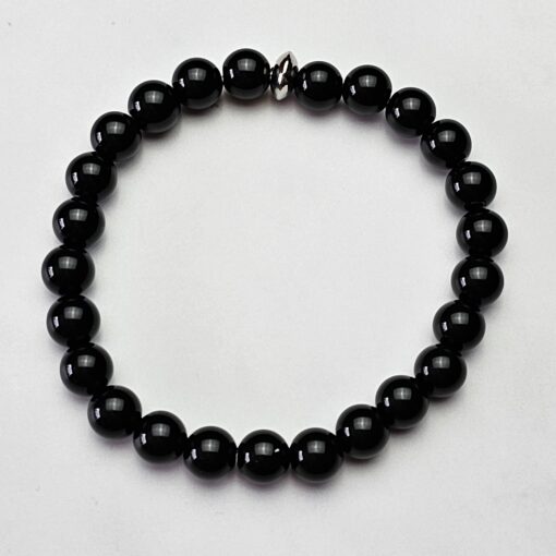 Morion Rauchquarz-Granat-Mala mit Seidenquaste und zwei Armbändern – Bild 5