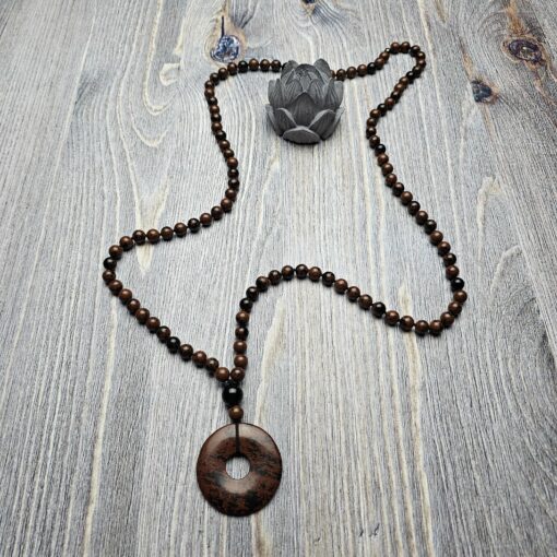Obsidian („Mahagoni-Obsidian“) -Mala (1) mit „Mahagoni-Obsidian“-Donut – Bild 5