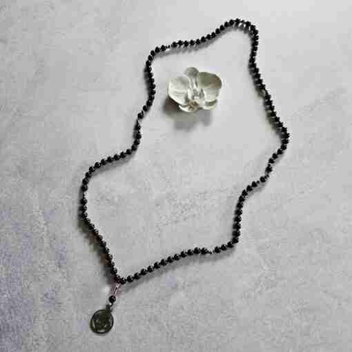 Granat-Mala (2) mit Edelstahlanhänger – Bild 5