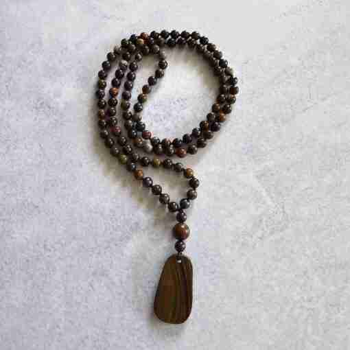 Tigereisen-Mala (1) mit Tigereisen-Anhänger (Freiform) und Armband – Bild 5
