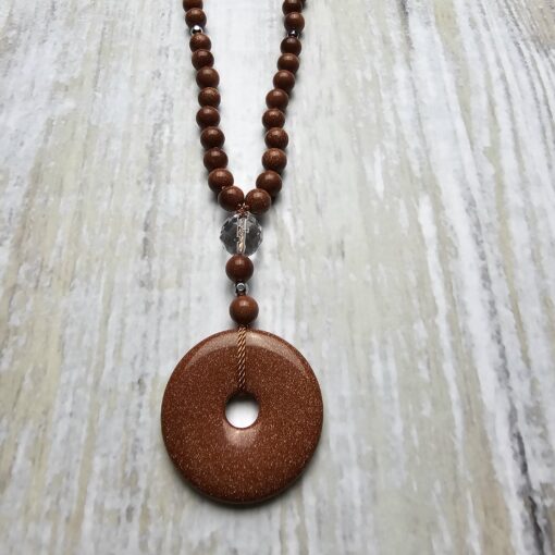 Goldfluss-Bergkristall (facettiert) -Mala (2) mit Goldfluss-Donut – Bild 6