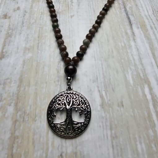 Granat („Kashgar-Granat“) -Mala mit Edelstahlanhänger – Bild 6