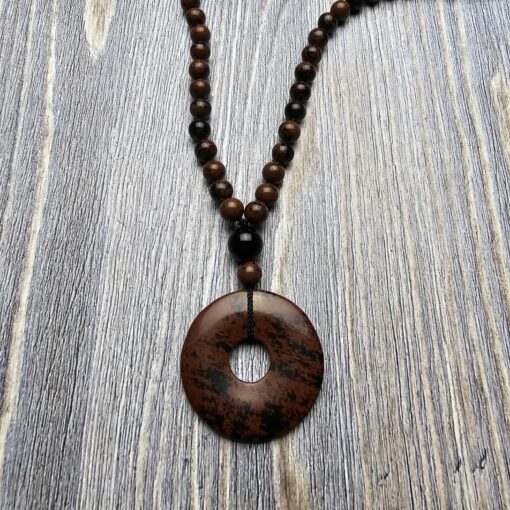 Obsidian („Mahagoni-Obsidian“) -Mala (1) mit „Mahagoni-Obsidian“-Donut – Bild 6