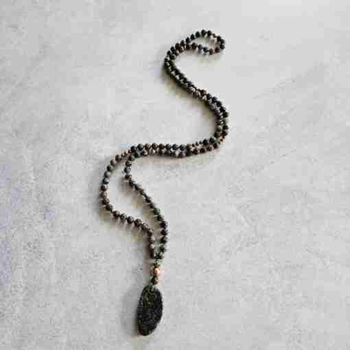 „Yooperlite“-Kupfer-Mala mit „Yooperlite“-Anhänger und passendem Armband – Bild 6