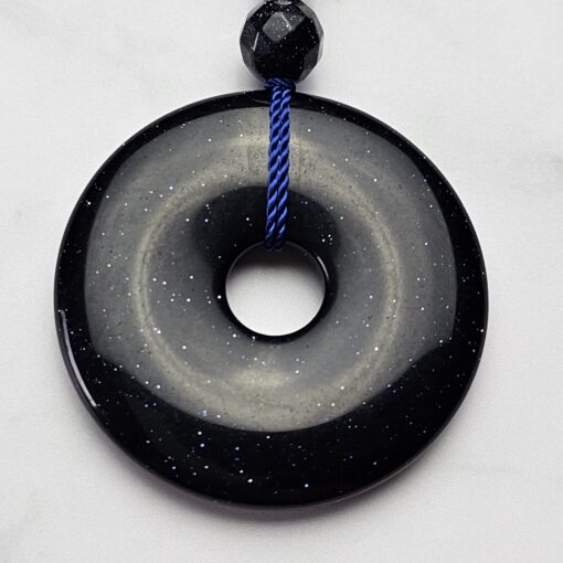 Blaufluss-Mala, facettiert, mit Blaufluss-Donut – Bild 7