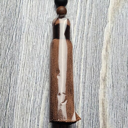 Obsidian („Mahagoni-Obsidian“) -Mala, matt, mit Seidenquaste – Bild 7