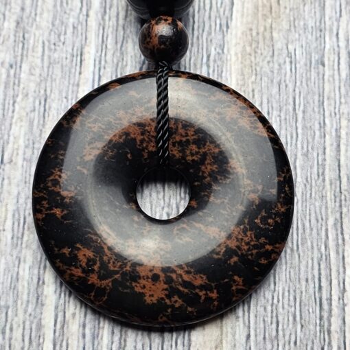 Obsidian („Mahagoni-Obsidian“) -Obsidian-Mala mit „Mahagoni-Obsidian“-Donut – Bild 7