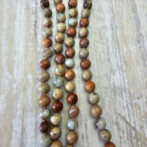 Jaspis („Shoushan Jaspis") -Mala mit Seidenquaste – Bild 8