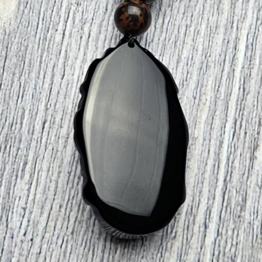 Obsidian („Mahagoni-Obsidian“) -Mala (2) mit Obsidian-Anhänger (Guanyin-Kopf) – Bild 8