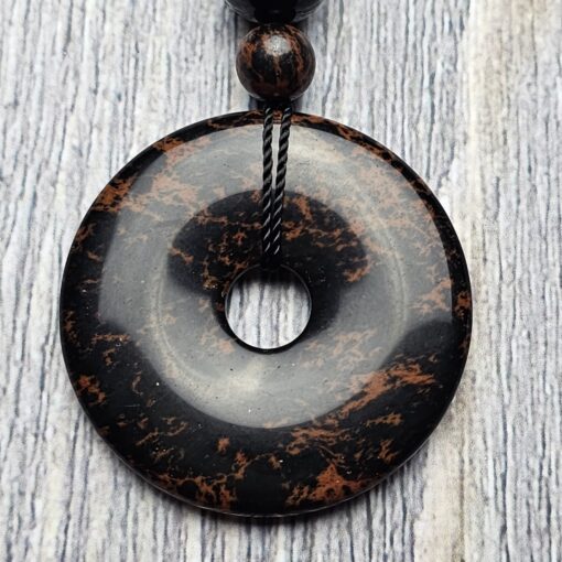 Obsidian („Mahagoni-Obsidian“) -Obsidian-Mala mit „Mahagoni-Obsidian“-Donut – Bild 8