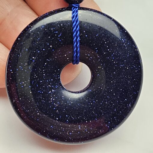 Blaufluss-Mala, facettiert, mit Blaufluss-Donut – Bild 9