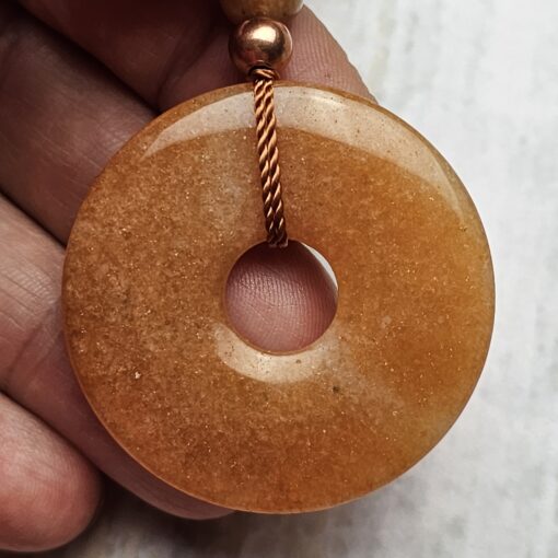 Calcit (orangefarben) -Kupfer-Mala mit orangefarbenem Aventurinquarz-Donut – Bild 9