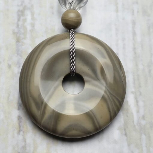 Flint (Feuerstein) -Mala (1) mit Flint-Donut und Armband – Bild 9