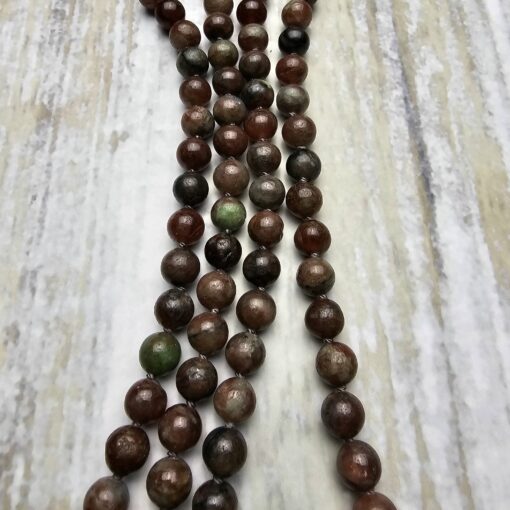 Granat („Kashgar-Granat“) -Mala mit Edelstahlanhänger – Bild 9
