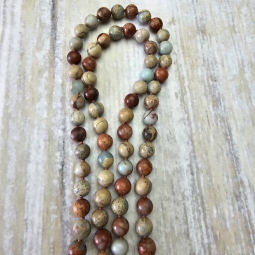 Jaspis („Shoushan Jaspis") -Mala mit Seidenquaste – Bild 9