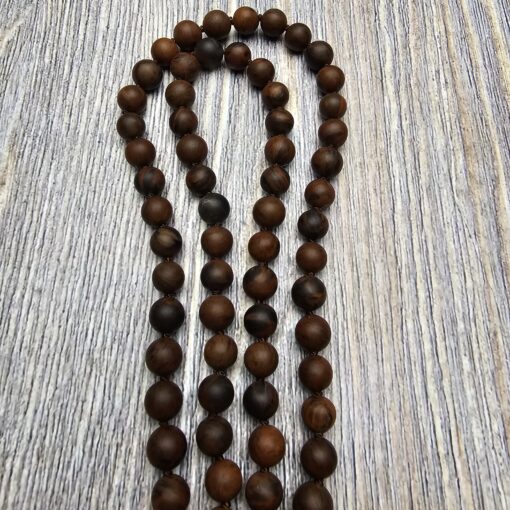 Obsidian („Mahagoni-Obsidian“) -Mala, matt, mit Seidenquaste – Bild 9