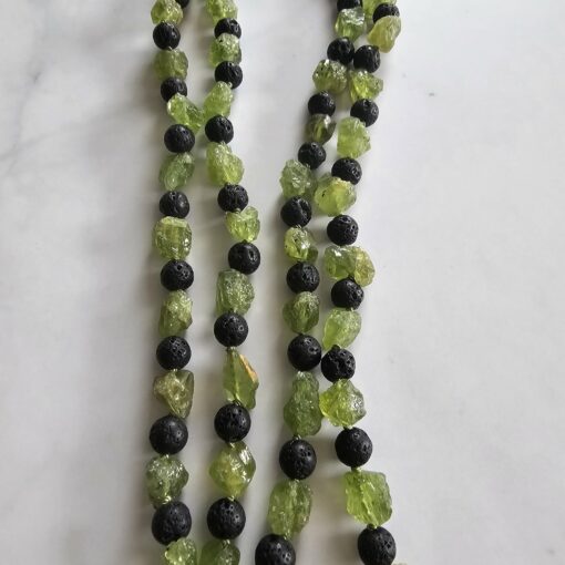 Lava-Peridot-Mala – Bild 8