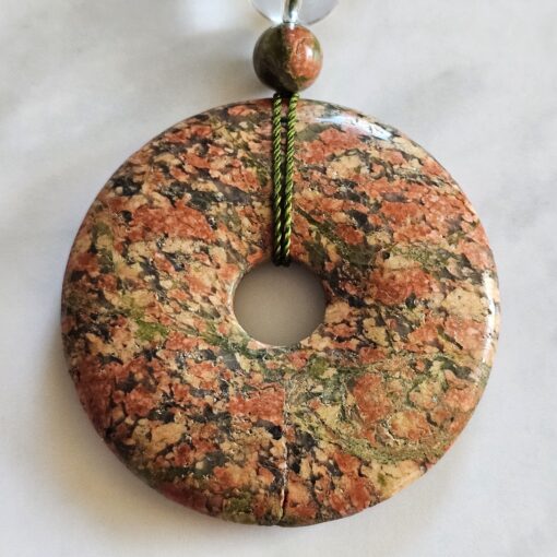 „Unakit“ (Epidot-Feldspat) -Mala mit einem „Unakit“-Donut – Bild 8