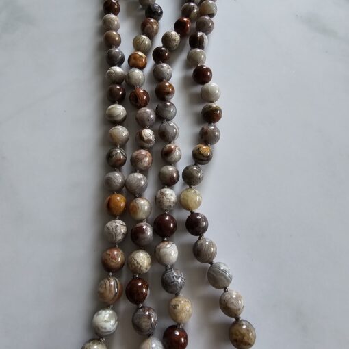 Achat („Crazy Lace“ Achat) -Mala (1) mit Seidenquaste – Bild 8