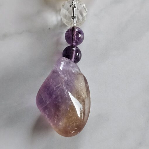 Amethyst-Citrin-Milchquarz-Mala mit Ametrin-Anhänger – Bild 7