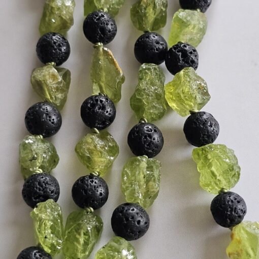 Lava-Peridot-Mala – Bild 9
