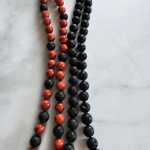 Korallen (rote Schaumkoralle) -Lava-Mala (2) mit Lava-Anhänger (Tropfen) – Bild 9